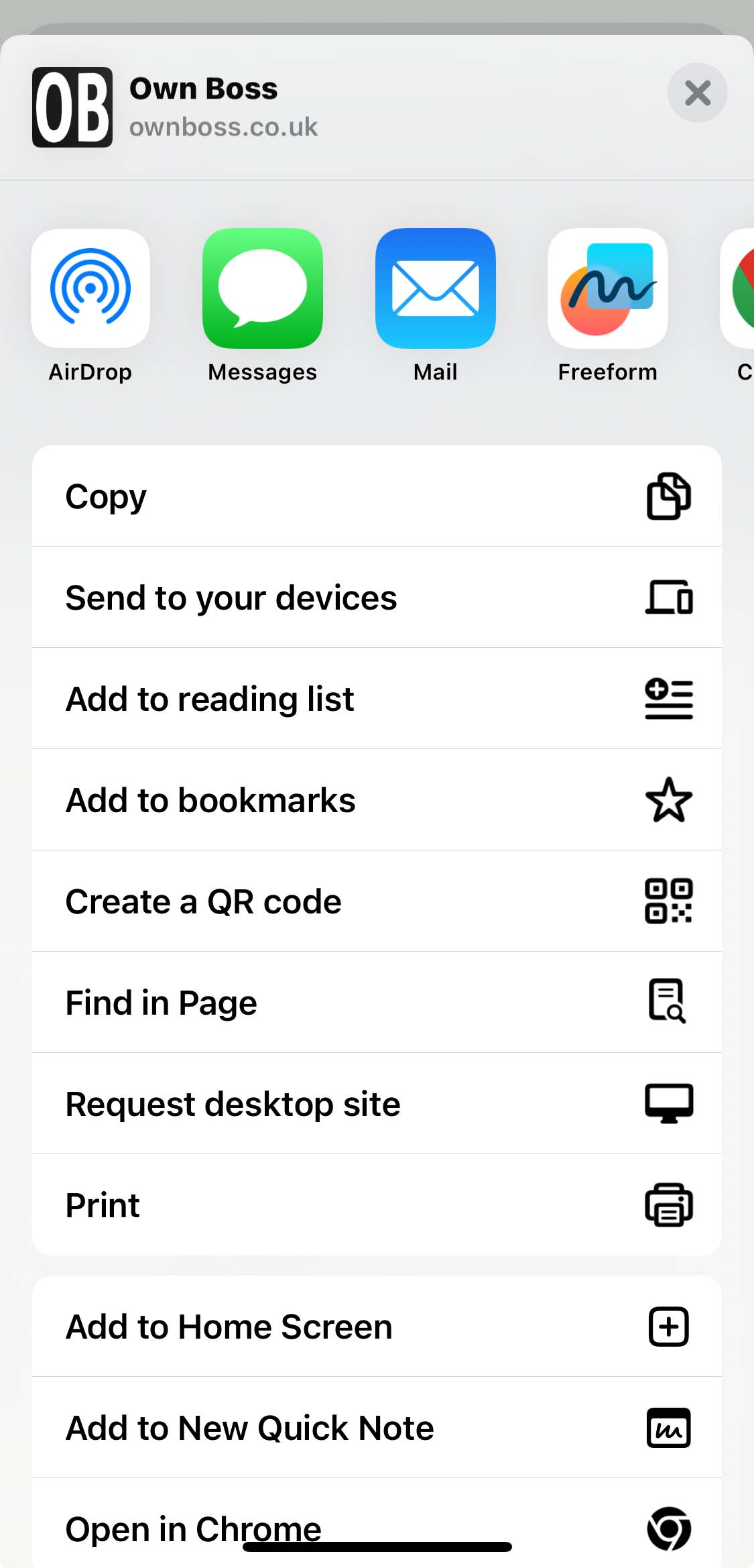 How to install OwnBoss.co.uk on iPhone